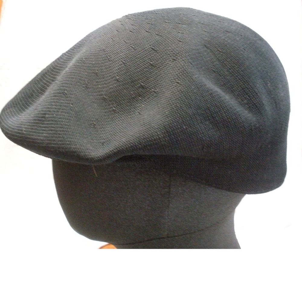 Vintage Kangol Design Black Flat Cap Ivy Hat Made in England Textured Knit